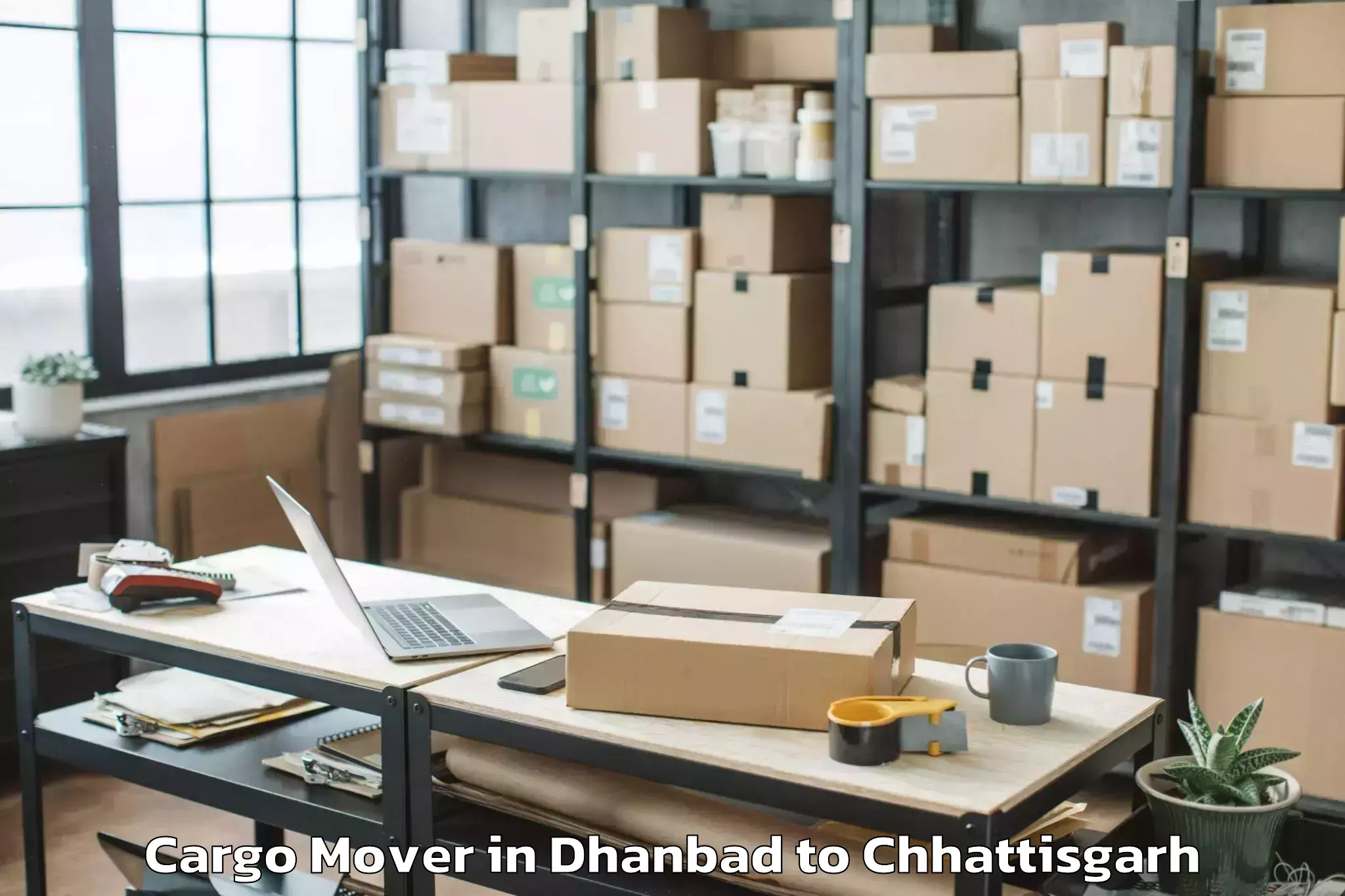 Book Dhanbad to Gharghoda Cargo Mover Online